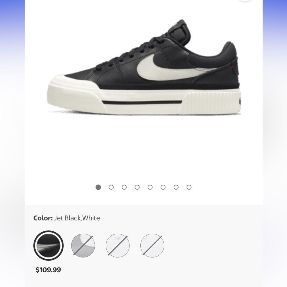 Nike Court Legacy Lift Platform Sneaker / Women’s 7.5 / Black & White